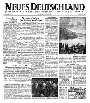 Neues Deutschland Online-Archiv vom 15.06.1946