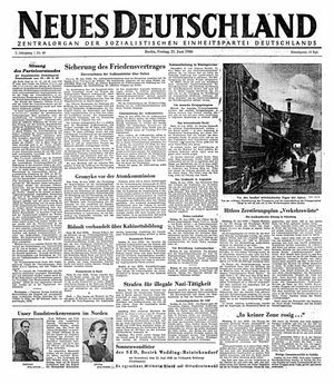 Neues Deutschland Online-Archiv vom 21.06.1946