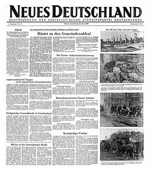 Neues Deutschland Online-Archiv vom 22.06.1946