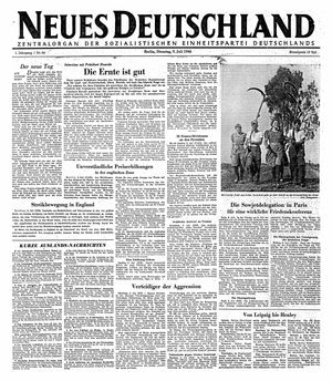 Neues Deutschland Online-Archiv vom 09.07.1946