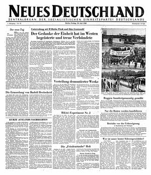 Neues Deutschland Online-Archiv vom 26.07.1946