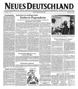 Neues Deutschland Online-Archiv vom 13.08.1946