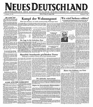 Neues Deutschland Online-Archiv on Aug 23, 1946
