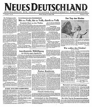 Neues Deutschland Online-Archiv vom 25.08.1946