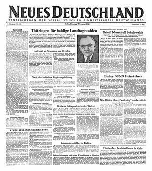Neues Deutschland Online-Archiv on Aug 27, 1946