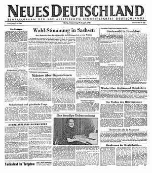 Neues Deutschland Online-Archiv vom 29.08.1946