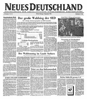 Neues Deutschland Online-Archiv on Sep 3, 1946