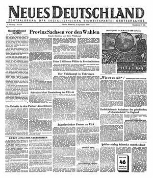 Neues Deutschland Online-Archiv vom 04.09.1946
