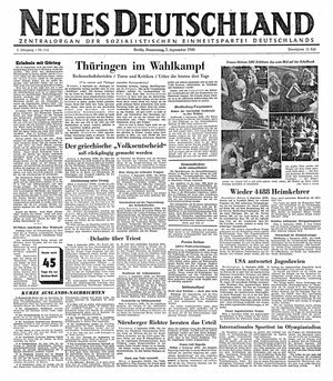 Neues Deutschland Online-Archiv vom 05.09.1946