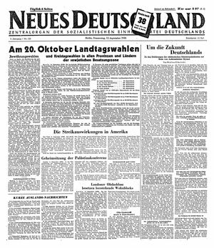 Neues Deutschland Online-Archiv vom 12.09.1946