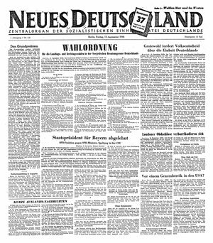 Neues Deutschland Online-Archiv vom 13.09.1946