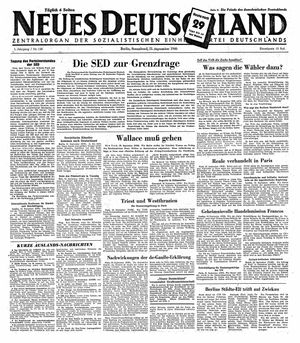 Neues Deutschland Online-Archiv vom 21.09.1946
