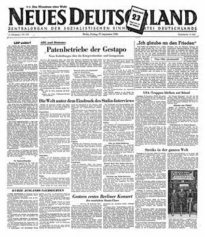 Neues Deutschland Online-Archiv vom 27.09.1946