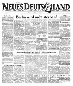 Neues Deutschland Online-Archiv vom 29.09.1946
