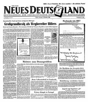 Neues Deutschland Online-Archiv vom 13.10.1946
