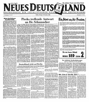 Neues Deutschland Online-Archiv vom 18.10.1946
