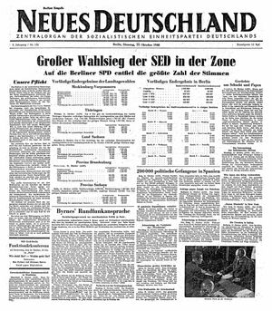 Neues Deutschland Online-Archiv vom 22.10.1946