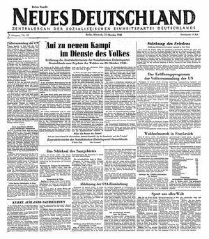 Neues Deutschland Online-Archiv vom 23.10.1946