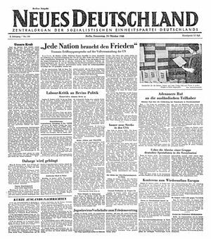 Neues Deutschland Online-Archiv vom 24.10.1946