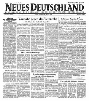 Neues Deutschland Online-Archiv vom 26.10.1946