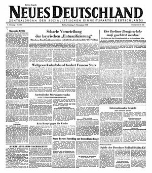 Neues Deutschland Online-Archiv vom 03.11.1946