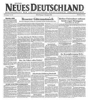 Neues Deutschland Online-Archiv vom 05.11.1946