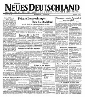 Neues Deutschland Online-Archiv vom 06.11.1946