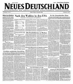 Neues Deutschland Online-Archiv vom 08.11.1946
