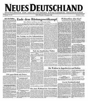 Neues Deutschland Online-Archiv vom 13.11.1946