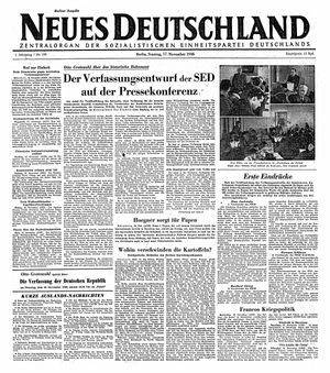 Neues Deutschland Online-Archiv vom 17.11.1946