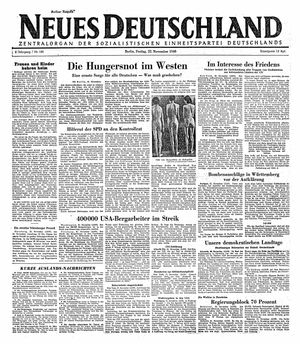 Neues Deutschland Online-Archiv vom 22.11.1946