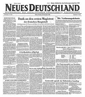 Neues Deutschland Online-Archiv vom 24.11.1946