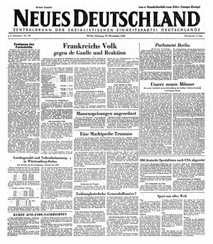 Neues Deutschland Online-Archiv vom 26.11.1946