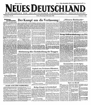 Neues Deutschland Online-Archiv vom 28.11.1946