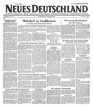Neues Deutschland Online-Archiv vom 03.12.1946