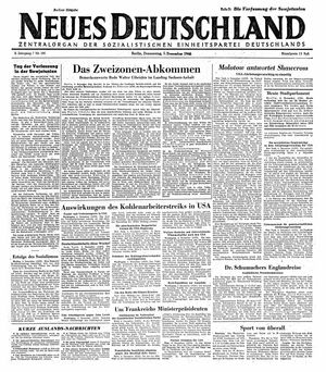 Neues Deutschland Online-Archiv vom 05.12.1946