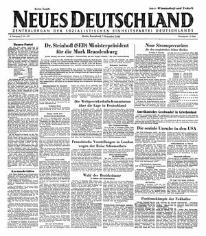 Neues Deutschland Online-Archiv vom 07.12.1946
