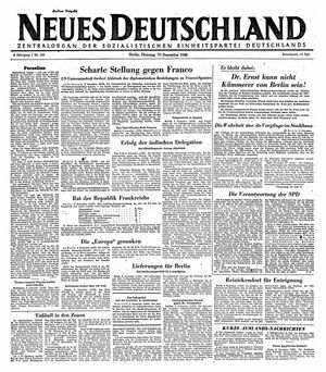 Neues Deutschland Online-Archiv vom 10.12.1946
