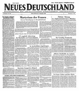 Neues Deutschland Online-Archiv vom 11.12.1946