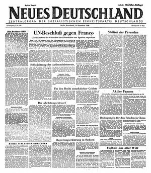 Neues Deutschland Online-Archiv vom 14.12.1946