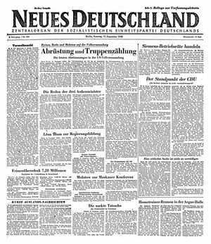 Neues Deutschland Online-Archiv vom 15.12.1946
