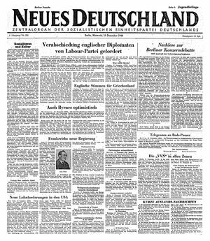 Neues Deutschland Online-Archiv vom 18.12.1946