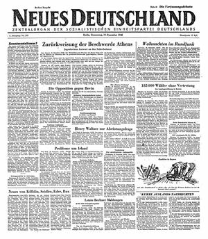 Neues Deutschland Online-Archiv vom 19.12.1946
