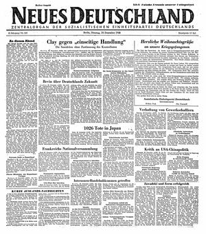 Neues Deutschland Online-Archiv vom 24.12.1946