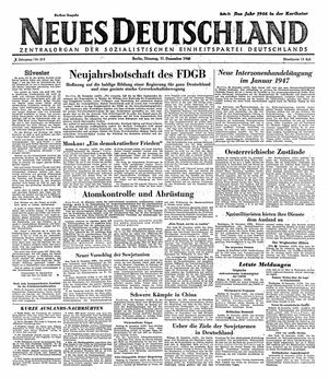 Neues Deutschland Online-Archiv vom 31.12.1946