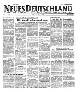 Neues Deutschland Online-Archiv on Jan 12, 1947