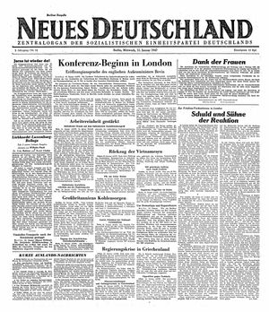 Neues Deutschland Online-Archiv vom 15.01.1947