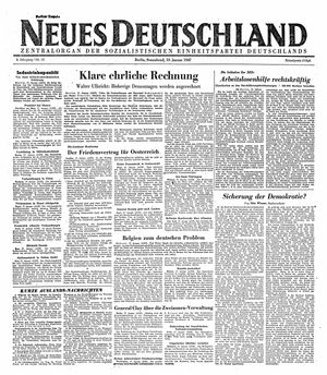 Neues Deutschland Online-Archiv vom 18.01.1947
