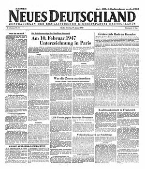 Neues Deutschland Online-Archiv on Jan 19, 1947