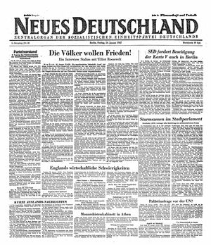 Neues Deutschland Online-Archiv on Jan 24, 1947